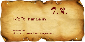 Tót Mariann névjegykártya